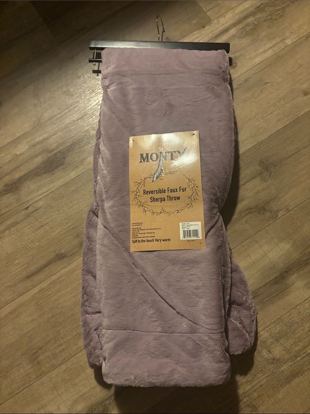 Reversible Faux Fur Sherpa Throw - Lavender